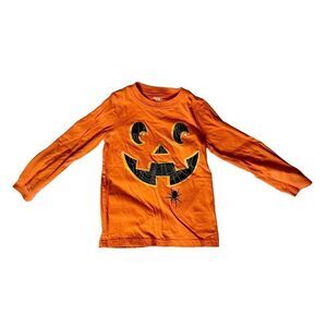 Jack-o-lantern Pumpkin Long-sleeve T-shirt, Sz:4